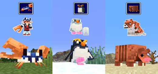 Броненосец, краб и пингвин
