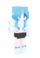 Blue cute kawaii girl