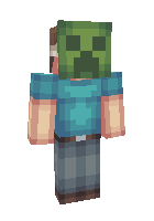 Steve in the creeper mask